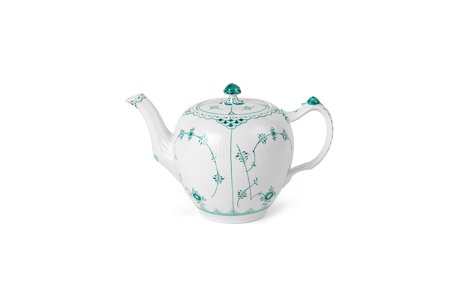 Emerald green Fluted Half Lace teapot